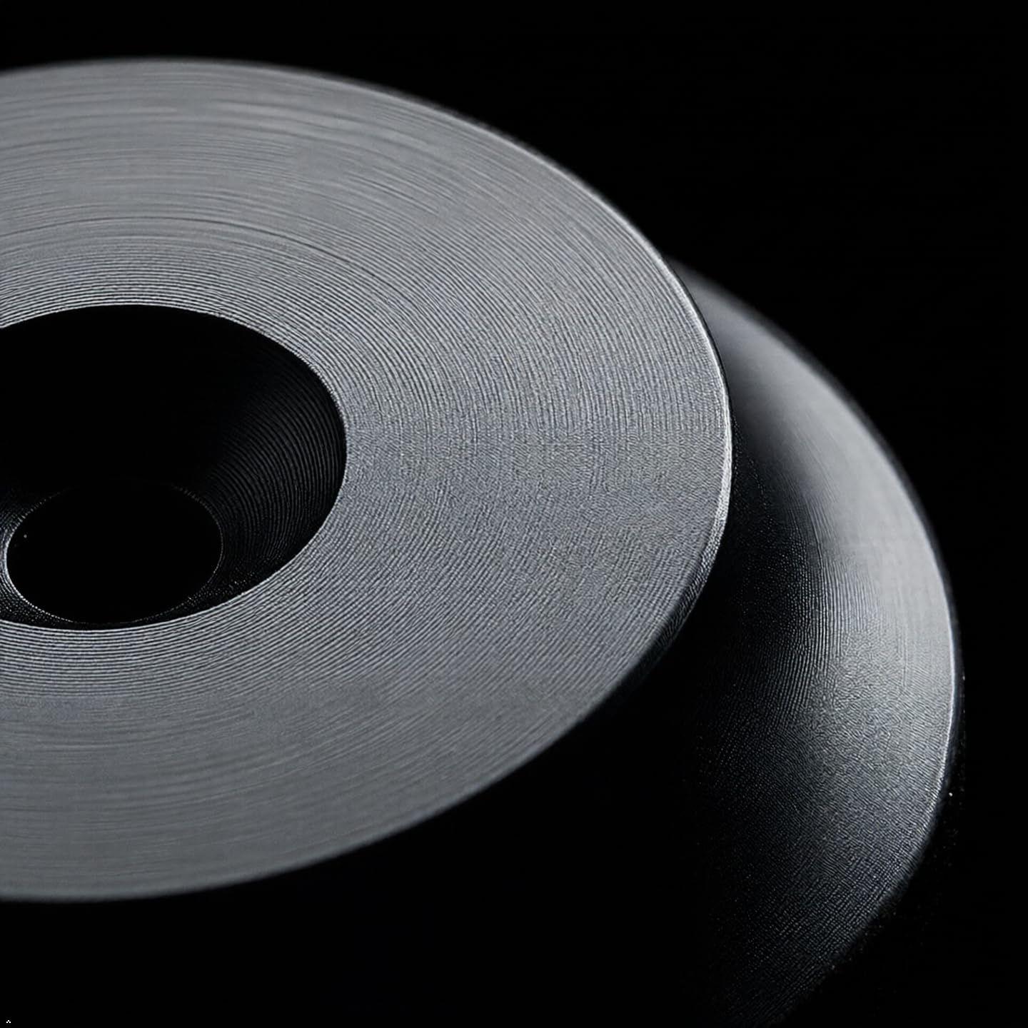 Set di punte e cuscinetti per altoparlanti M6, alluminio nero, Ø10 mm cono con radius pad Ø20 mm, ammortizzatori vibrazioni HiFi