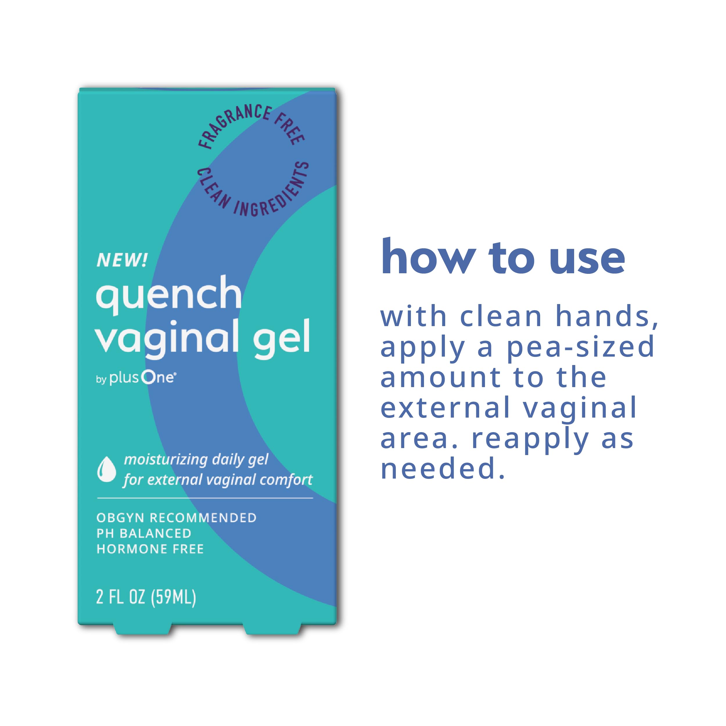 PlusOne Long Lasting Vaginal Moisturizer Gel – Hyaluronic Acid Vaginal Moisturizer for Vaginal Dryness – pH-Balanced Vaginal Care - Personal Lubricating Menopause Support for Wetness – 2 Fl oz