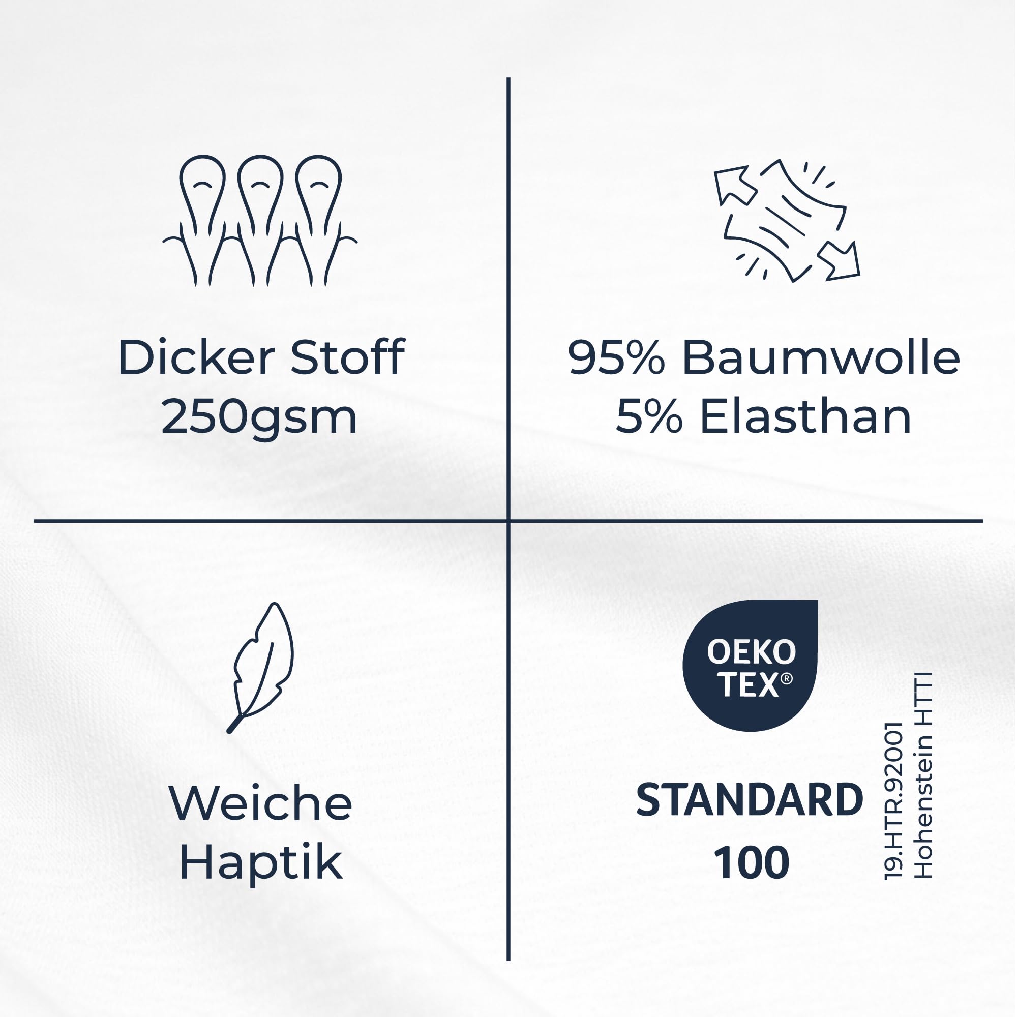 Dreamzie - Topper Spannbettlaken - 180x200 - Baumwolle Elasthan | Weiß · 35cm Hoch · Oeko-Tex zertifiziert · Elastikband · Spannbetttücher für Hohe Matratzen