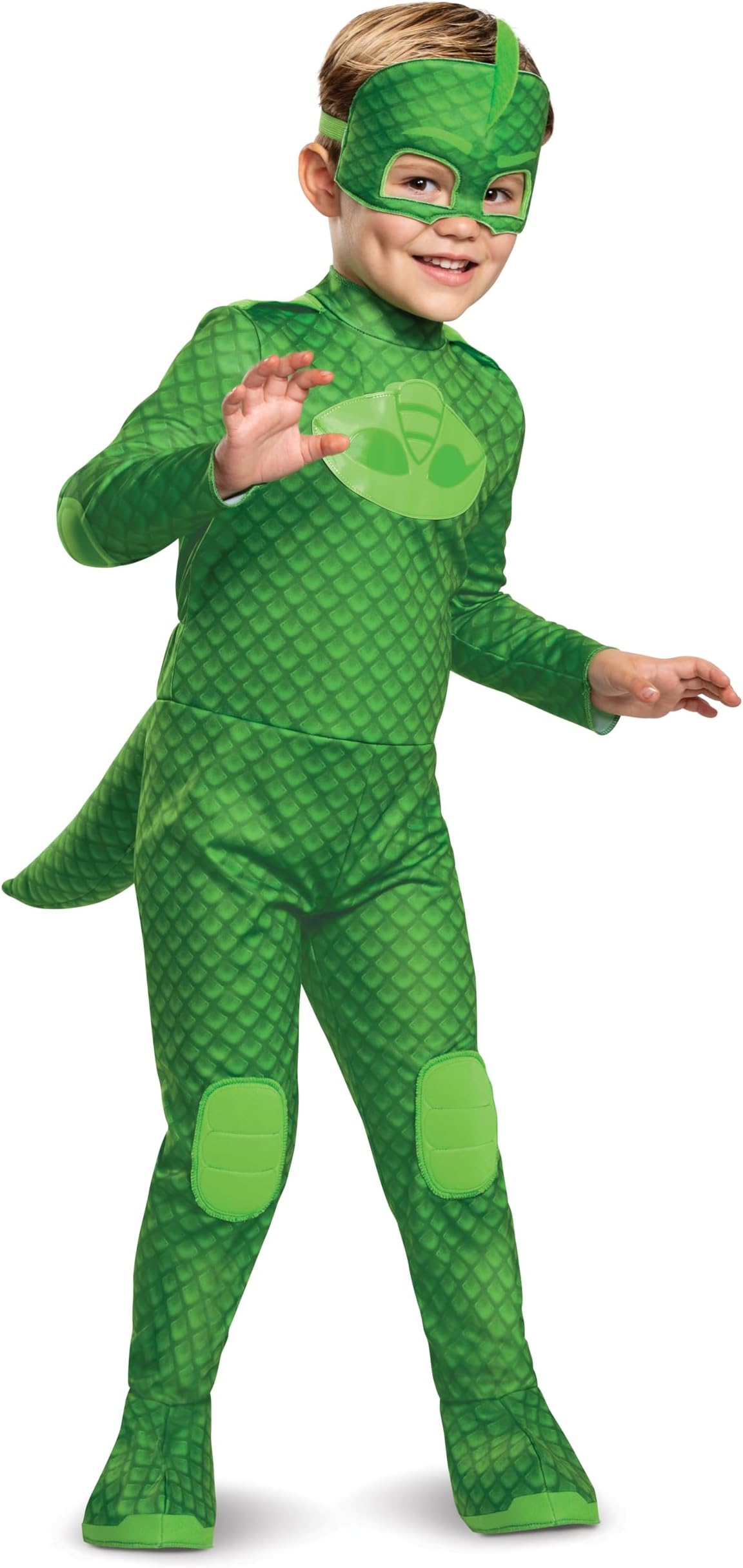 PJ Masks Costume, Deluxe Kids Light Up Jumpsuit Outfit and Character Mask, Toddler Size