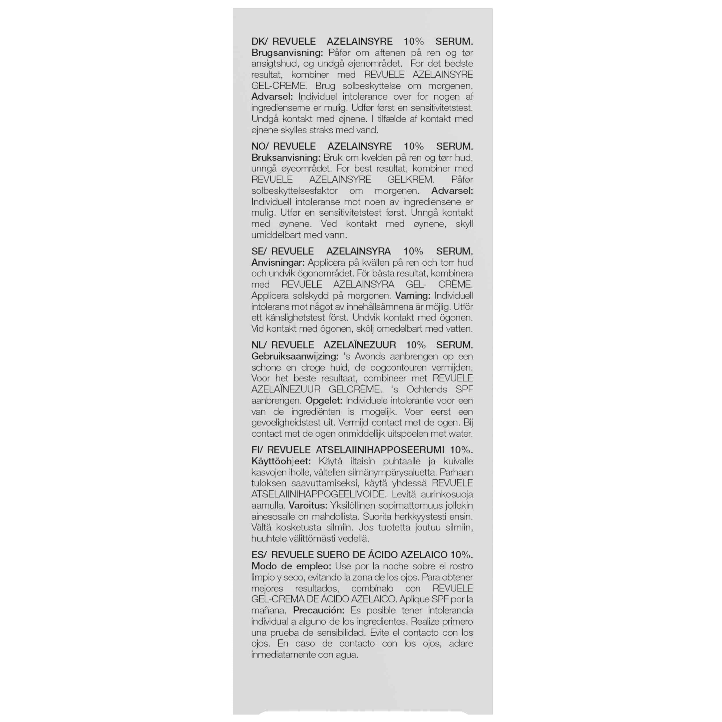 Revuele Ácido azelaico 10% sérum facial – Cuidado concentrado para refinar el aspecto de la piel, reduce los poros visibles, equilibra el tono de la piel y suaviza el enrojecimiento, 30 ml - 3