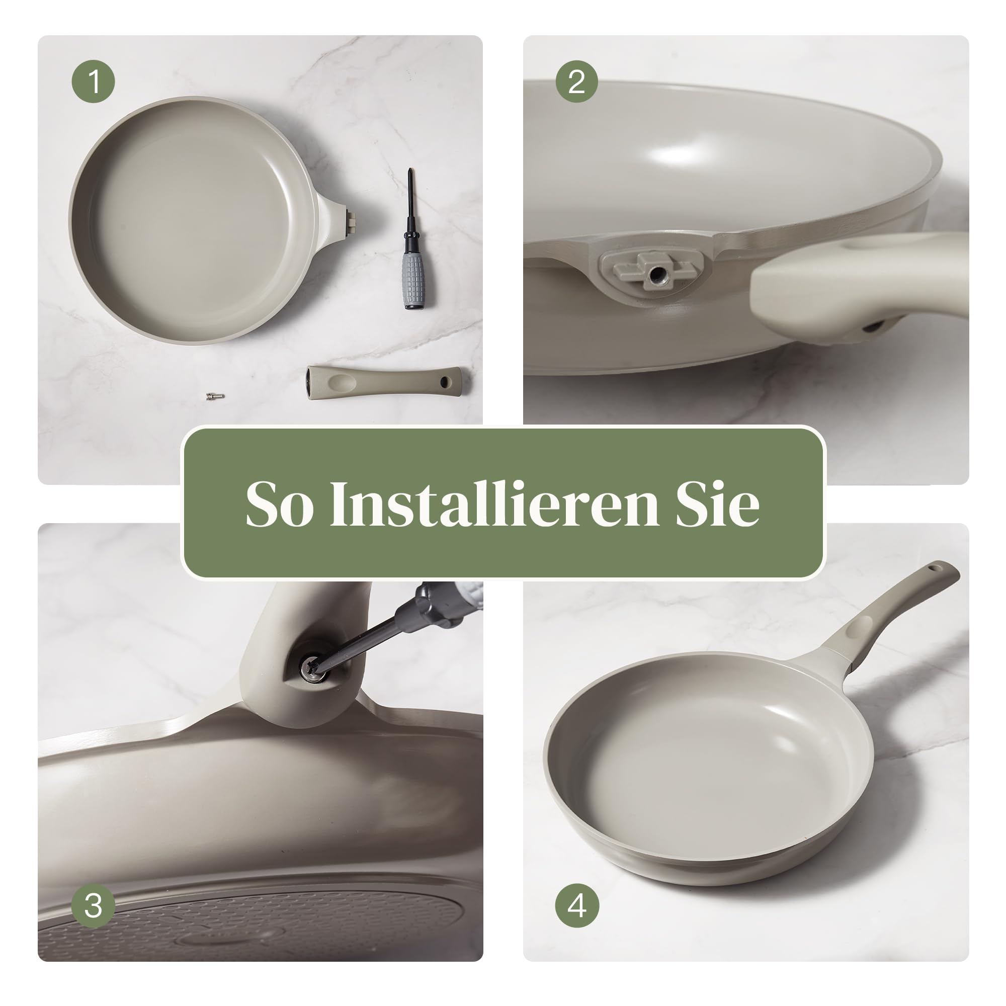 Set de Sartenes de Cerámica Redchef para Inducción 11 Piezas con Tapa de Vidrio - Sartenes Antiadherentes sin PTFE y PFAS - Aptas para Todo Tipo de Cocinas