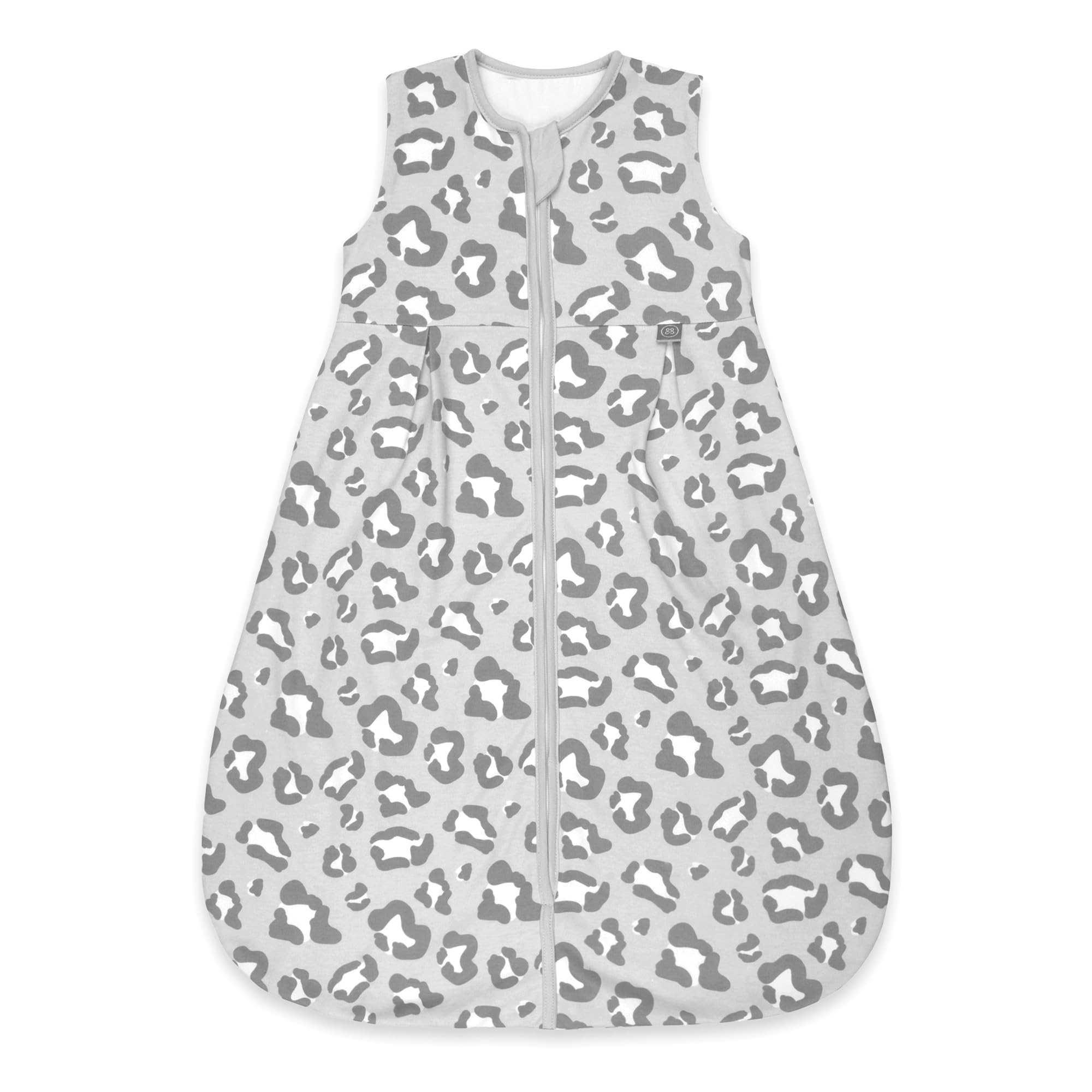 emma & noah Premium Baby Schlafsack Sommer, Bequem & Atmungsaktiv, 100% Bio-Baumwolle, Oeko-TEX Zertifiziert, Flauschig Weich, Bewegungsfreiheit, 1.0 TOG (Leo Grau, 80 cm)