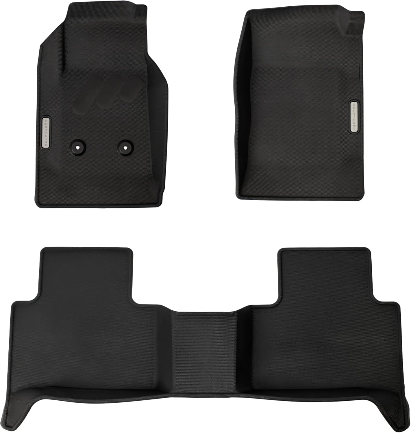 BaseLayer Floor Mats for Chevy Colorado/GMC Canyon (2015-2022) Crew Cab – Made in USA – Premium All-Weather Mats – Front and Rear (Gray Logo)