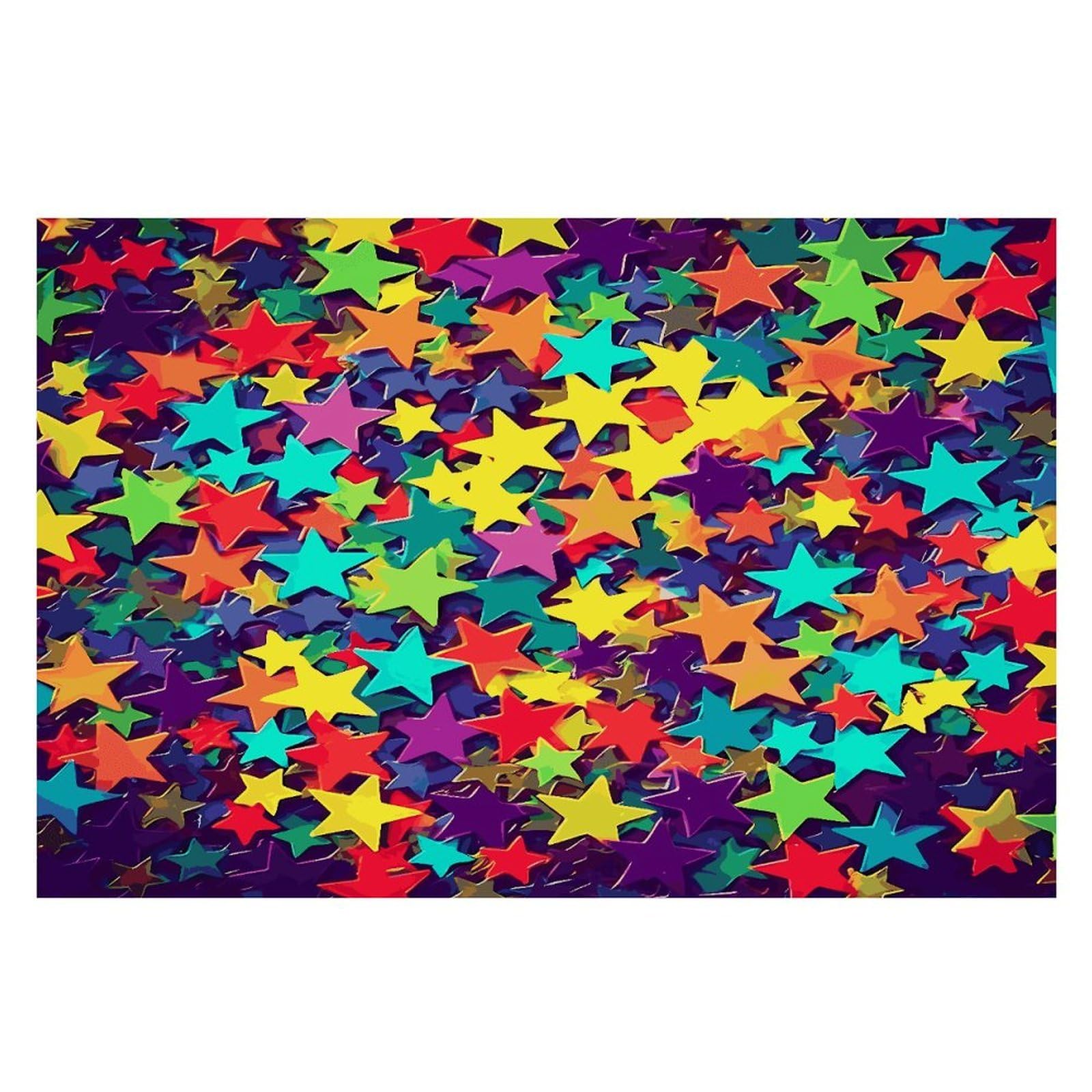 Many Stars Placemats Heat-Resistant Washable Place Mats Anti Slip Dining Table Place Mats Wipeable Dining Table Mats Kitchen Decoration Placemats 17.7’’×11.8’’