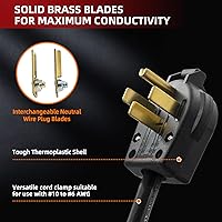 Vista 4 de AIDA Enchufe NEMA 14-30P y 14-50P, 30 y 50 amperios, 125 y 250 voltios, 3 polos de 4 cables, enchufe de ángulo de hoja recta de 4 clavijas