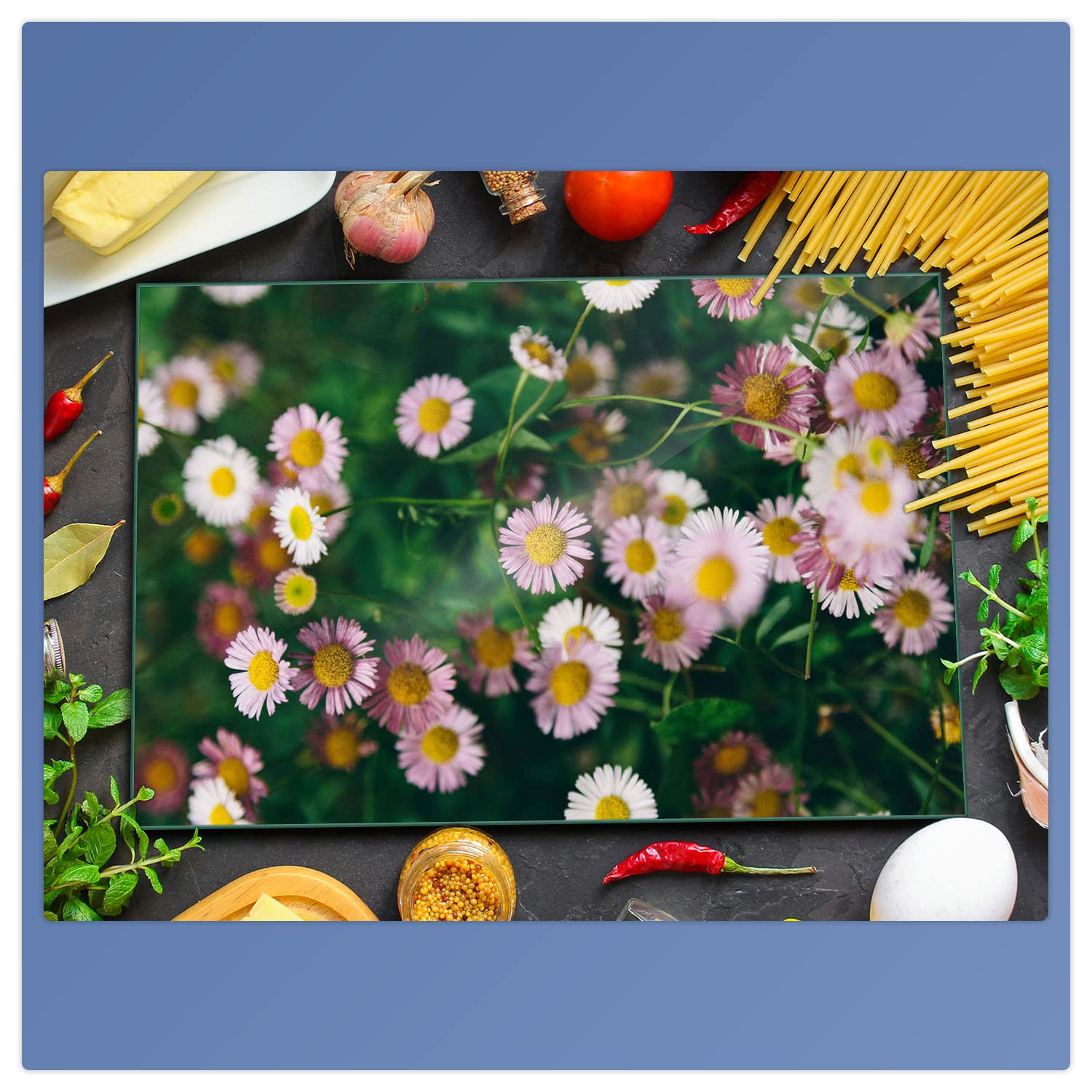 Placa para Cubrir fogones, vitrocerámica, 1 Pieza, 80 x 52, diseño de Flores, Color Rosa, Placa de cocción, Cristal, inducción