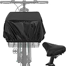 TIESOME Bicycle Basket Cover, Waterproof, Elastic Bicycle Saddle Protective Cover, Saddle Cover, Waterproof Bicycle Saddle Cover, Black for Common Bicycle Types, Most Bicycle Saddle
