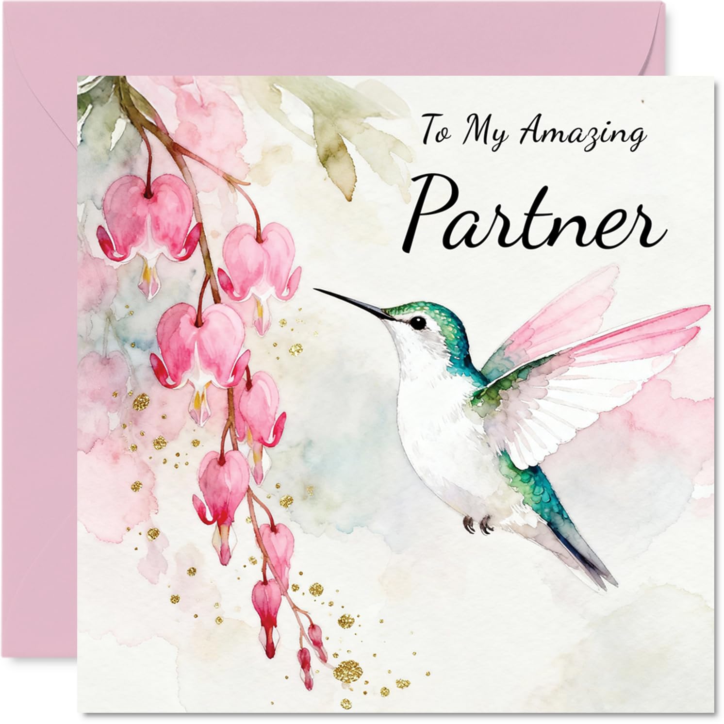 Partner Birthday Card, Hummingbird Wishes