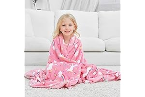 Unicorn Kids Fleece Throw Blanket for Boys and Girls