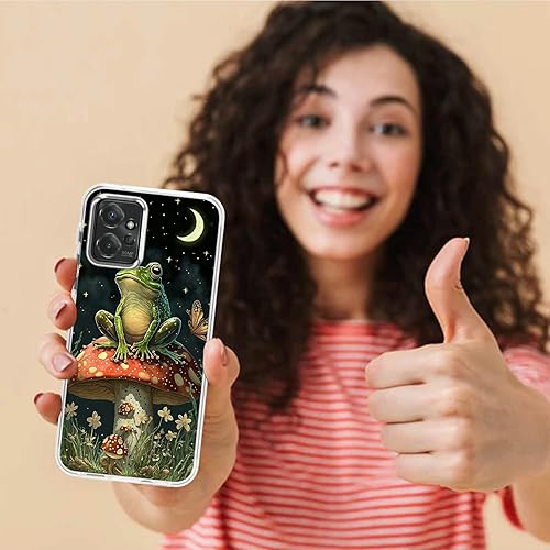 Miniatura 6 de Funda transparente para Motorola Moto G Power 5G 2023 con patrón de rana de hongos para mujeres y hombres de doble capa híbrida de TPU suave TPU