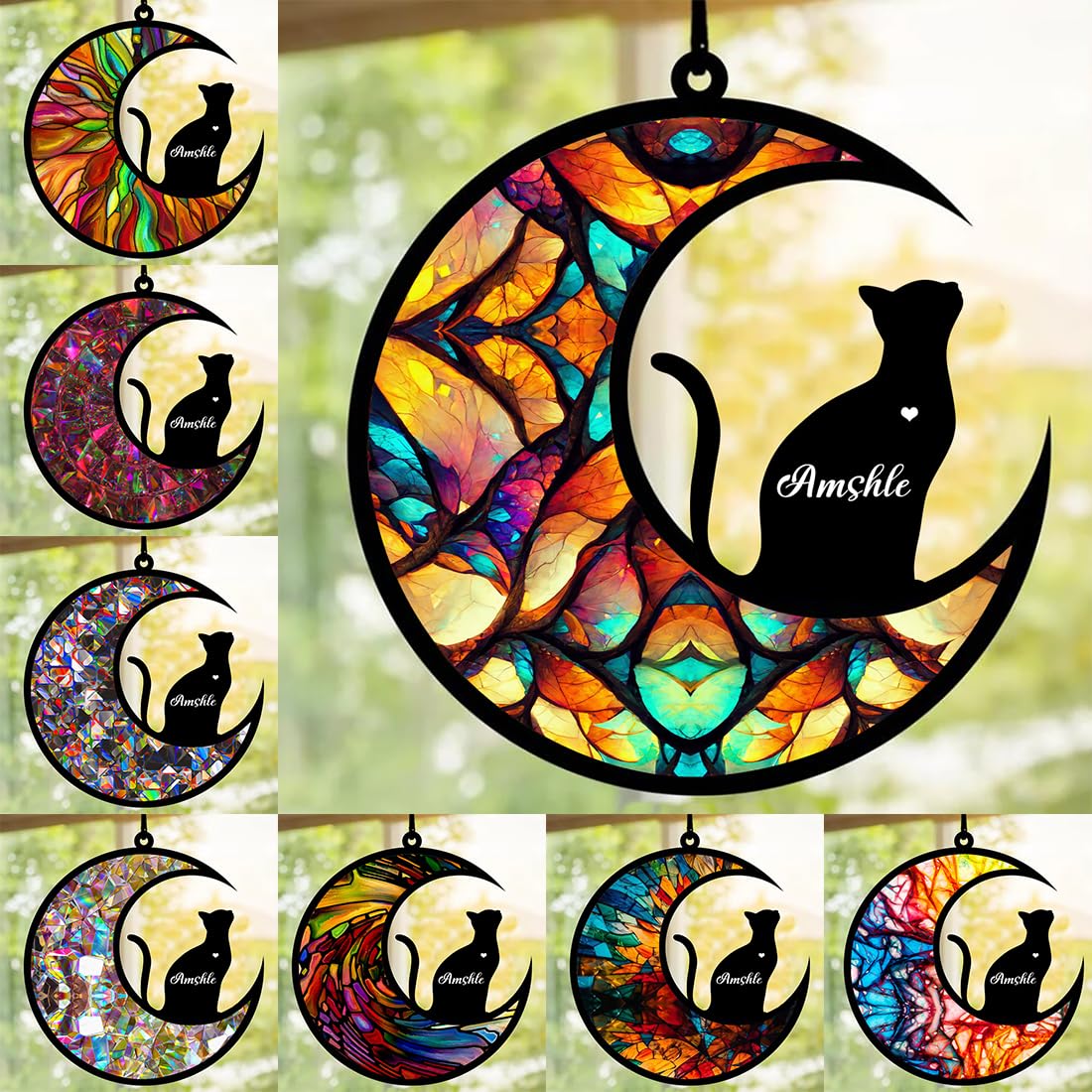 Personalized Cat Memorial Suncatcher - Rainbow Bridge, Pets Loss Ornament, Loss Of Cat Sympathy Gift