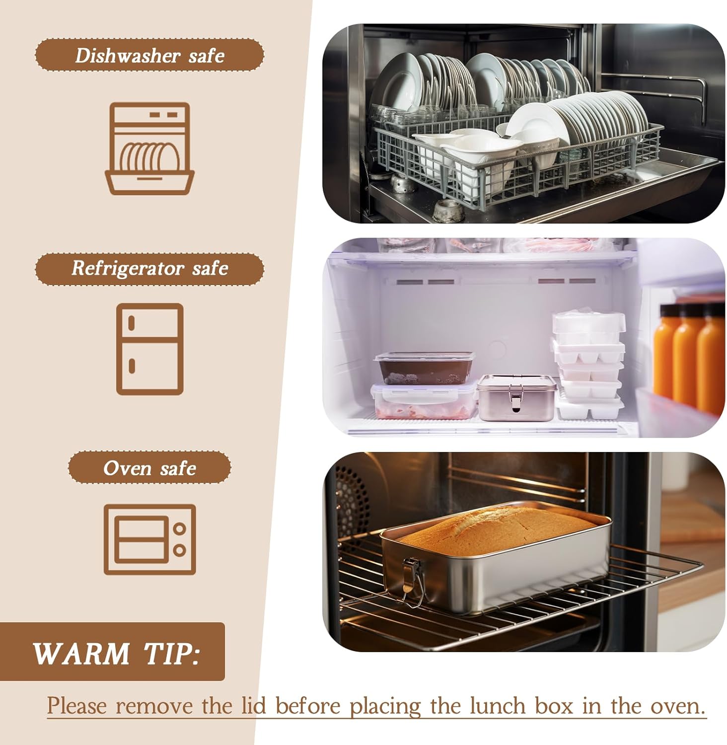 2 Pcs 81 oz Stainless Steel Bento Box with 4 Removable Divider, Large 2400 ml Metal Lunch Box with 2 Sauce Containers, Leak-proof Lunch Food Containers with Lockable Clips, Dishwasher Safe