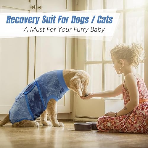 Miniatura 106 de Kuoser Traje de recuperación para perros después de la cirugía, traje de cirugía para perros hembra, esterilización masculina, mameluco para perros