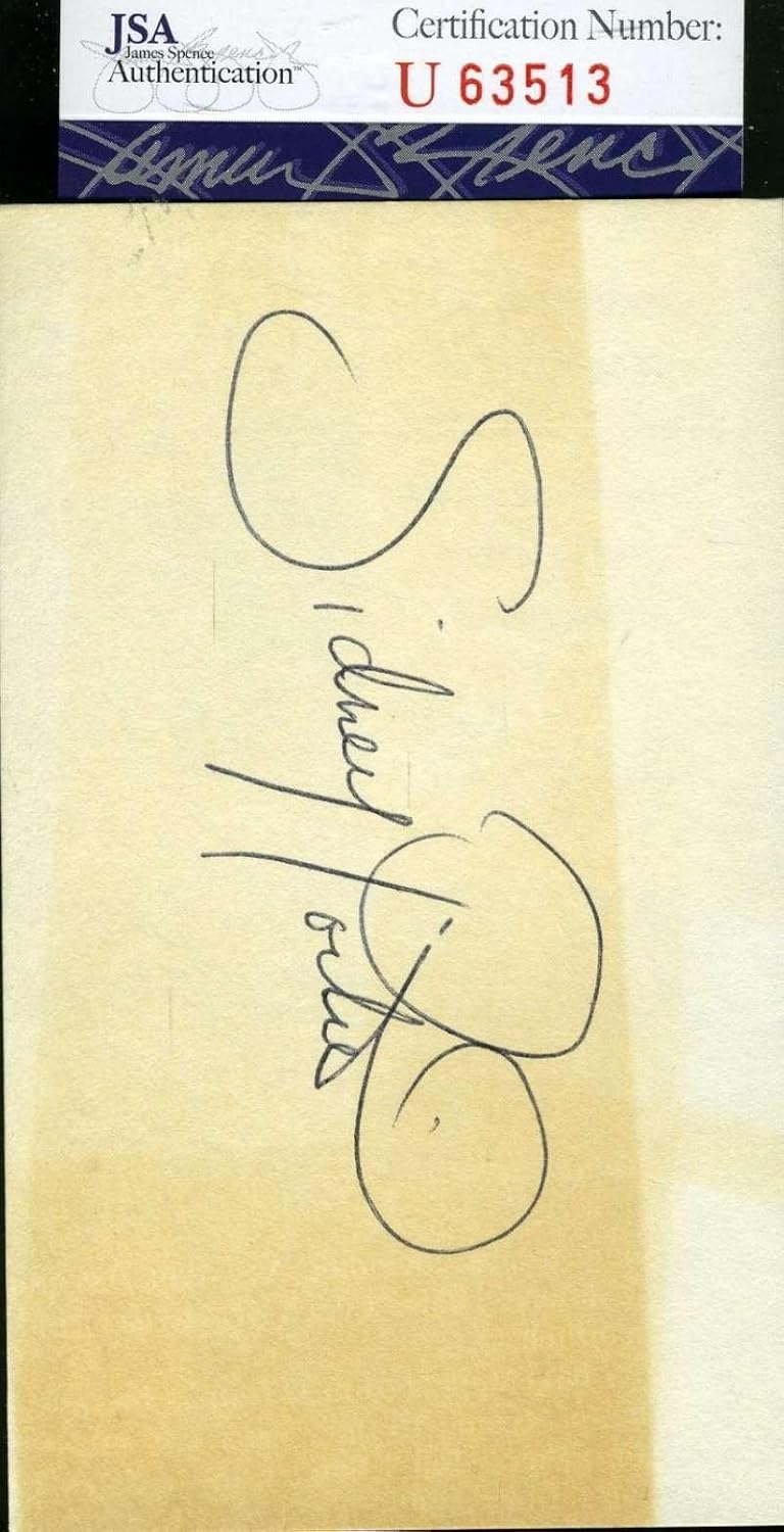 Sidney Poitier Coa Hand Signed 3x5 Index Card Autograph Authenticated