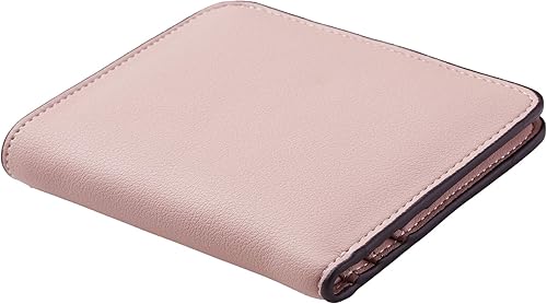 Miniatura 3 de Toughergun Billetera plegable de cuero genuino para mujer, pequeña y compacta, con bloqueo RFID y ventana de identificación