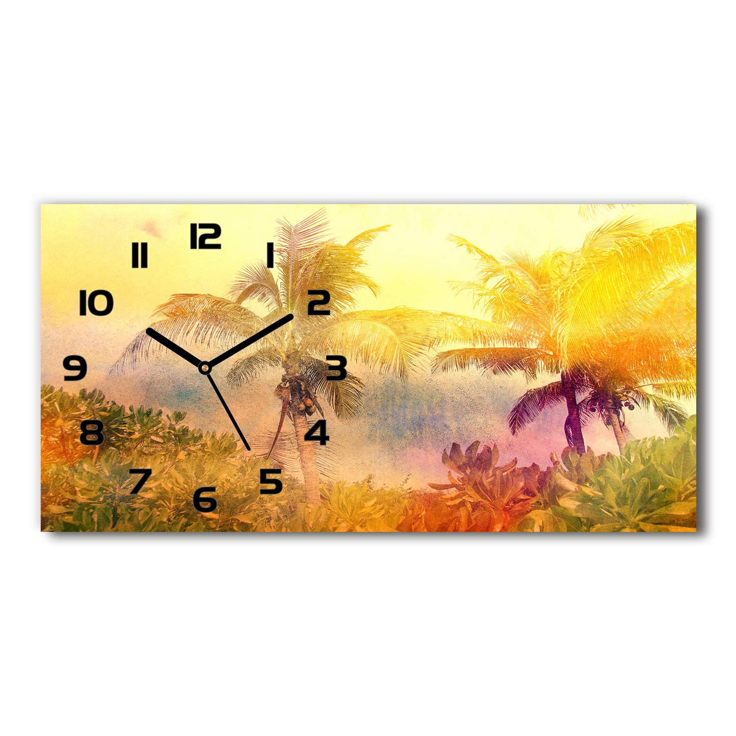 Horloge en verre 60x30cm silencieuse sur pied design noir Tulup