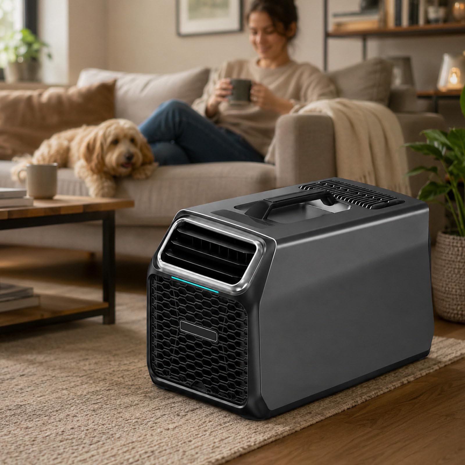 Mini Portable Air Conditioner, Compact Small AC Unit with Touch Panel & Washable Filter, 2 Speed Cooling Dehumidifier,3 BTU Sizes Tent AC for Tents, Campervans, RVs, Dorm Rooms 1800w/8-10m²