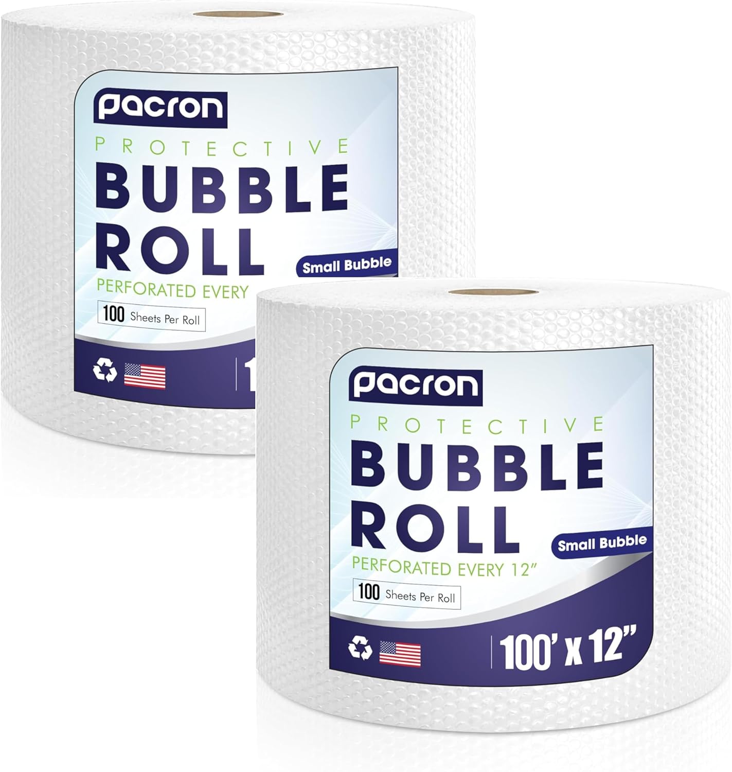 Protective Bubble Roll Wrap - 100FT x 12IN Clear, 3/16" Dense Small Bubble Cushioning for Fragile Items, Dish Packing & Packaging Supplies, Moving, Shipping & Storage - Perforated Every 12IN