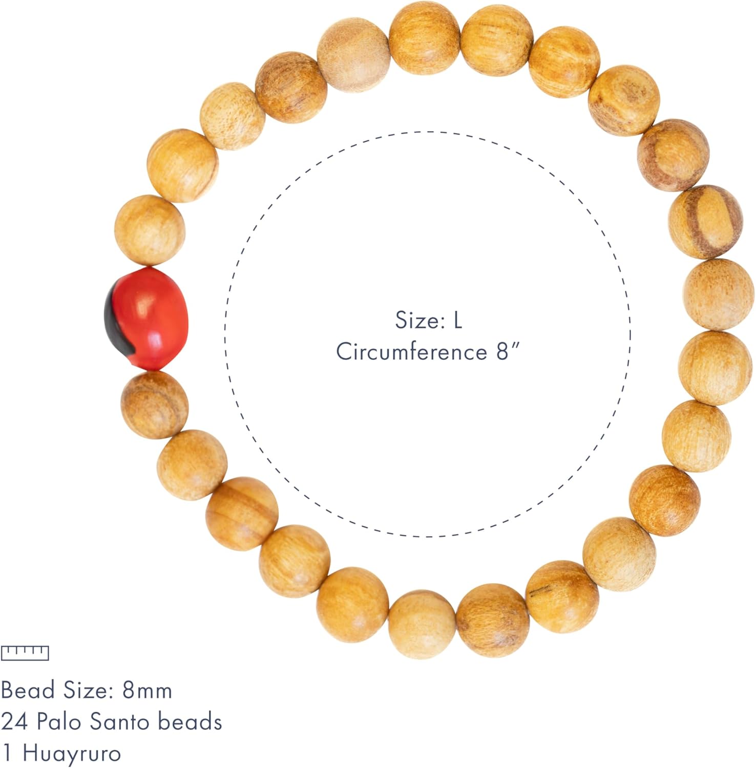 Luna Sundara Palo Santo and Huayruro Charm Bracelet Handmade in Peru Highly Aromatic and Spiritually Cleansing