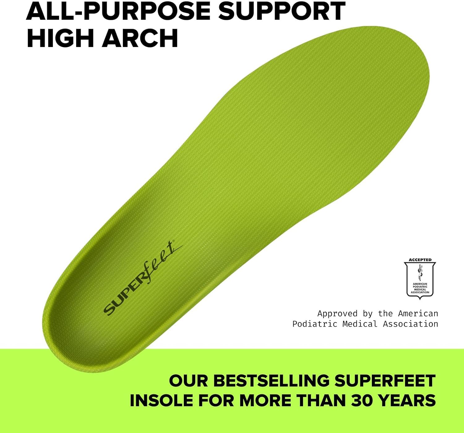 Superfeet All-Purpose Support High Arch Insoles (Green) - Trim-To-Fit Orthotic Shoe Inserts - Professional Grade - Men 13.5-15 - Image 2