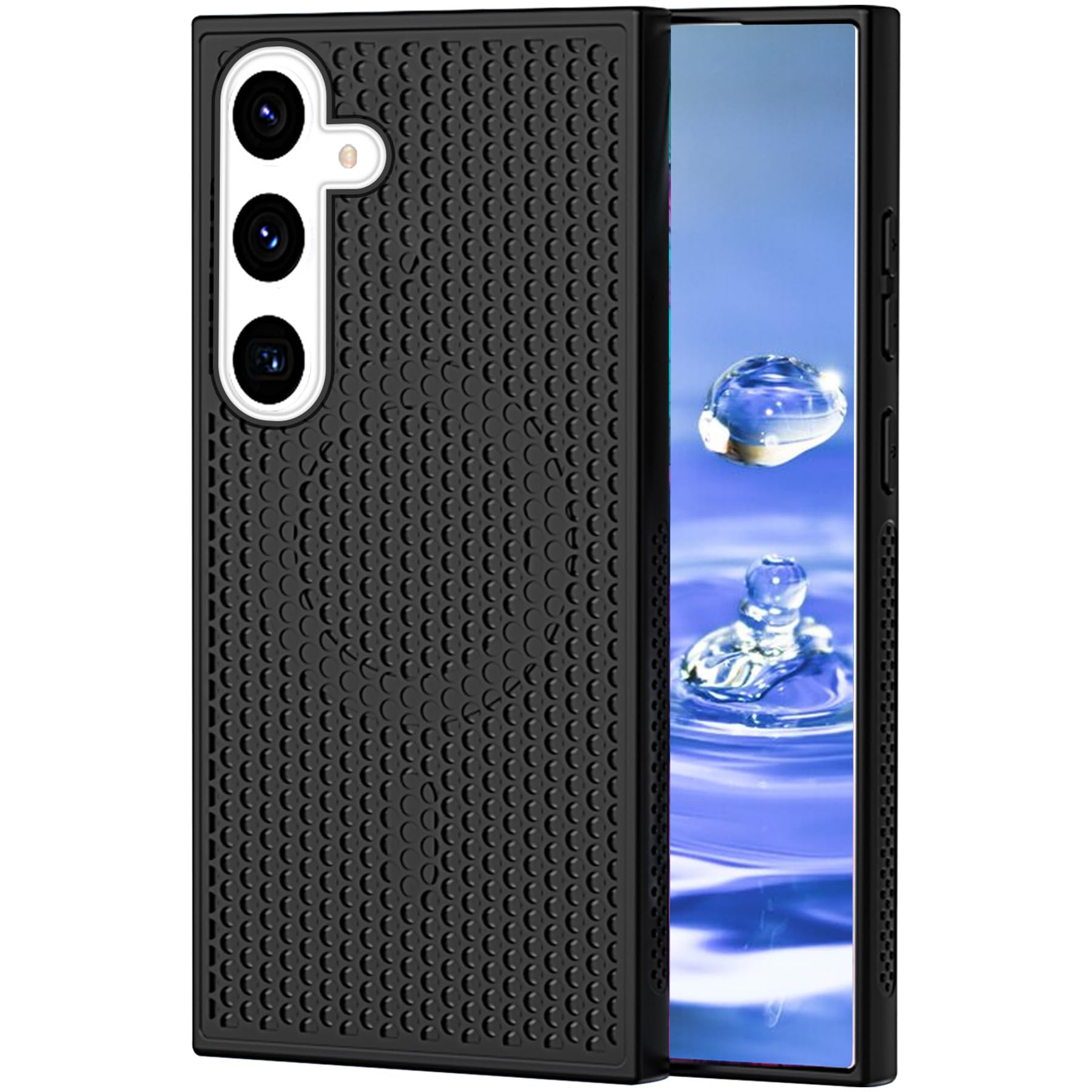 Ysnzaq Honeycomb Case for Samsung Galaxy S25+ Plus (Not S25), [Support Wireless Charging] Heat Dissipation Breathable Cooling Shockproof Protective Case for Samsung Galaxy S25 Plus SR Black