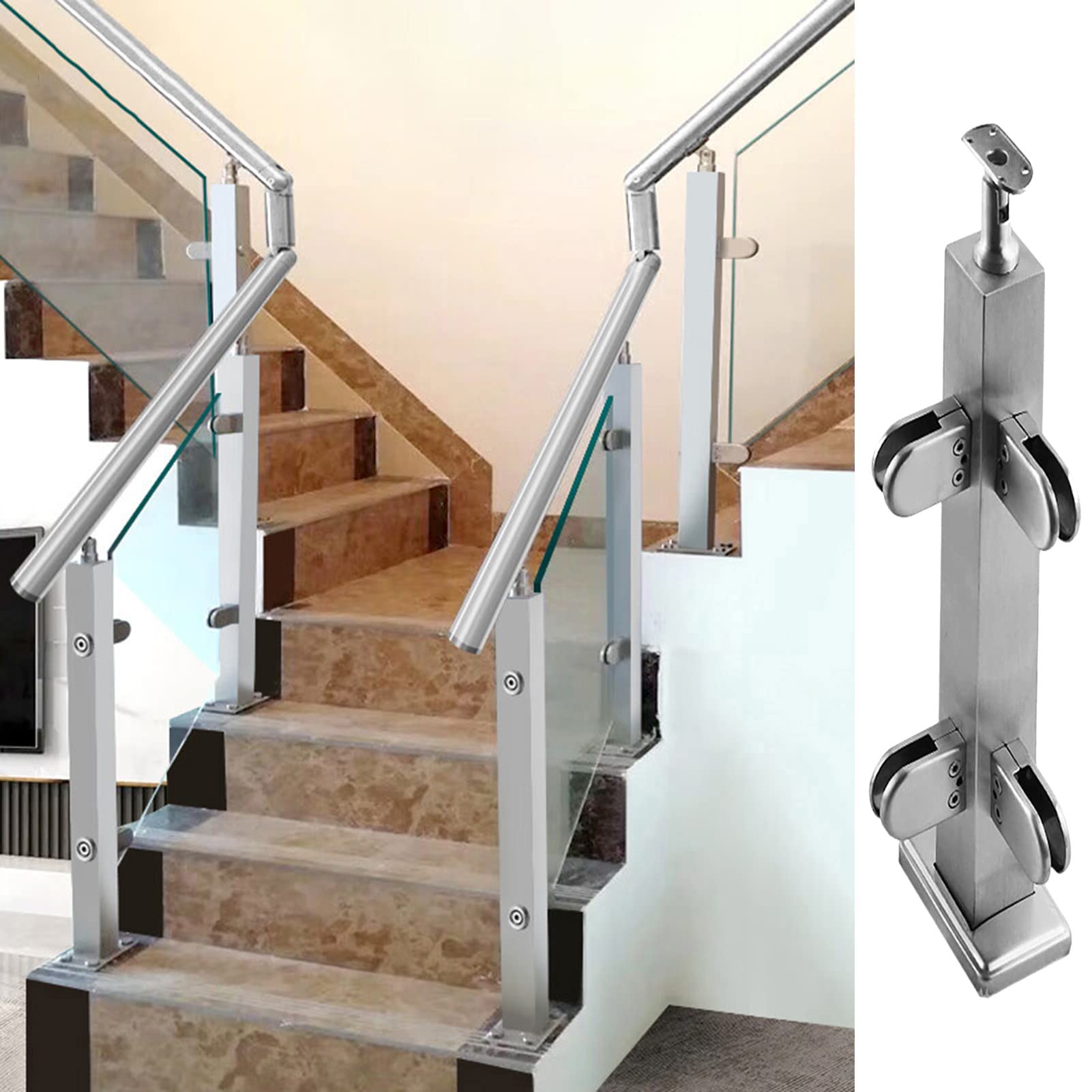 Poteau de garde-corps pour verre idéal balcon et escaliers extérieurs