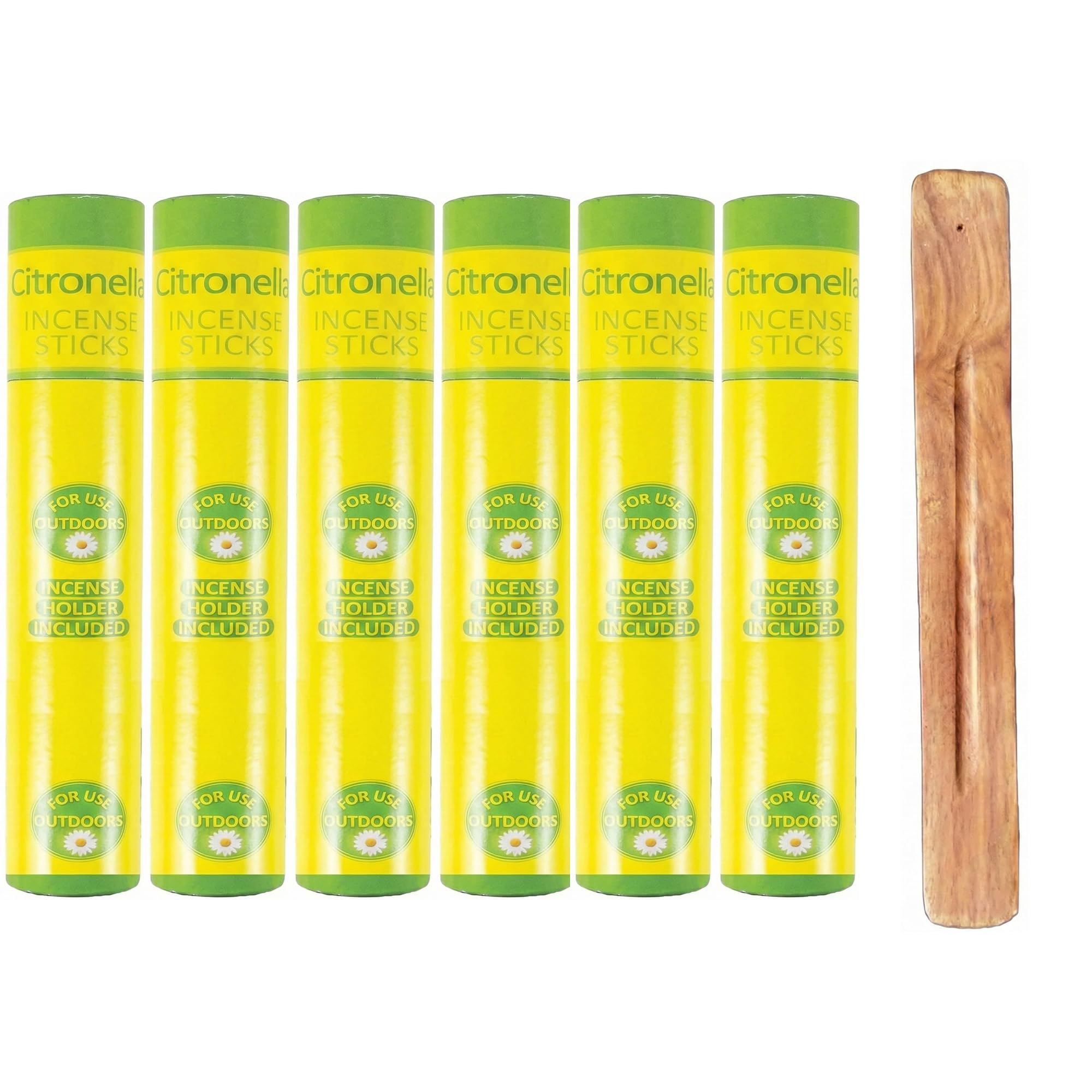 6 x Citronella Incense Sticks Outdoor Insect Repellent 30 Sticks (180 Total) with Holder - Garden, Patio & Camping Bug Repellent Sticks — image 1