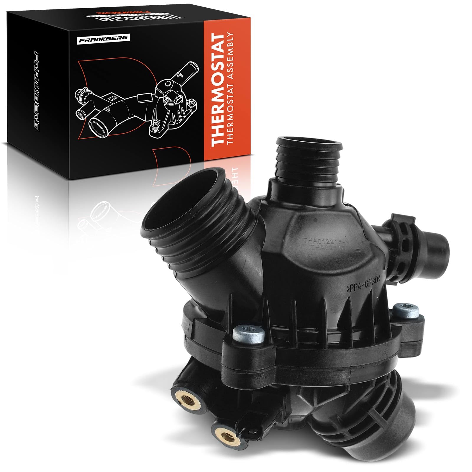 Frankberg Termostato del liquido di raffreddamento 11537549476 | Compatibile con: Serie 6 Cabrio E64, Serie 1 Cabrio E88, Z4 R.o.a.d.s.t.e.r E89, Serie 3 Touring E91, X1 E84