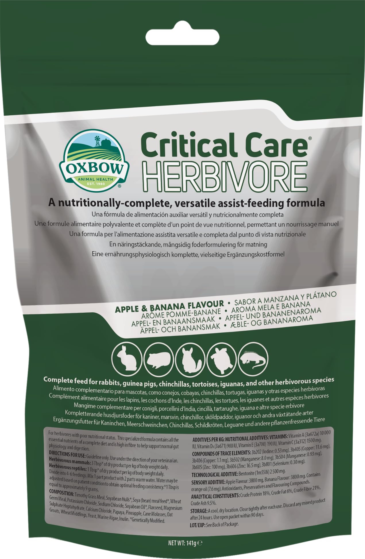 Oxbow Critical Care Herbivore Apfel & Banane 141 g