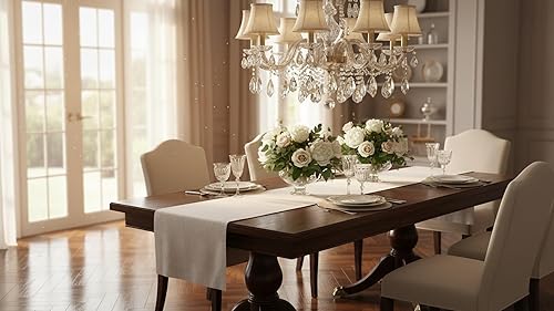 Miniatura 9 de Aspen Creative 30077-5A, pantalla de lámpara de araña con clip, beige, parte superior de 3 pulgadas x 6 pulgadas inferior x 5 pulgadas de altura