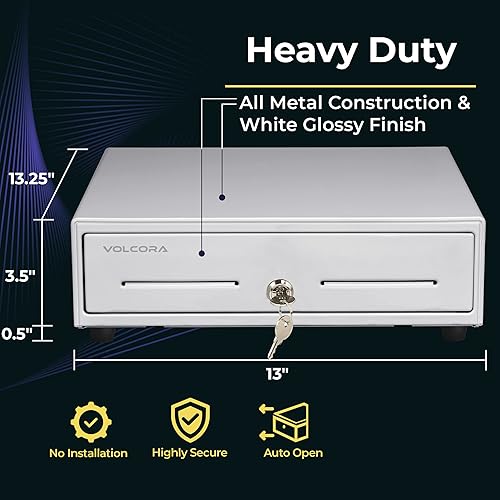 Miniatura 2 de Mini cajón de caja registradora para sistema de punto de venta POS con bandeja de dinero de 4 billetes 5 compartimento extraíble para monedas 24 V