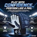 Whitedot Capital PU Cricket Batting Gloves (Navy Blue Boys/Small Right Hand) | Ideal for Training and Matches, Stylish Cricket Equipment for Aspiring Players | gallery image