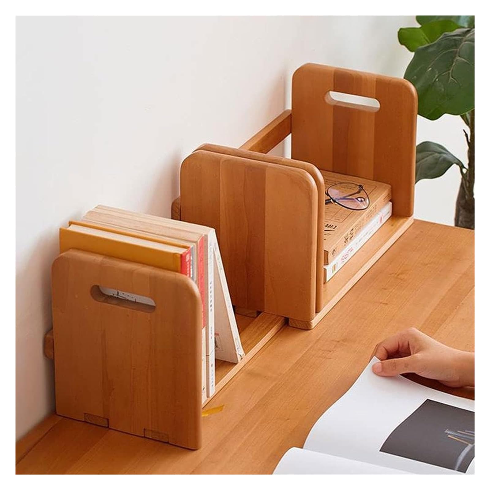Boohelf Desk nizer - Piccolo scaffale aperto in legno per libri, CD, riviste, ufficio, documenti, cucina, slish & Functal per casa e ufficio
