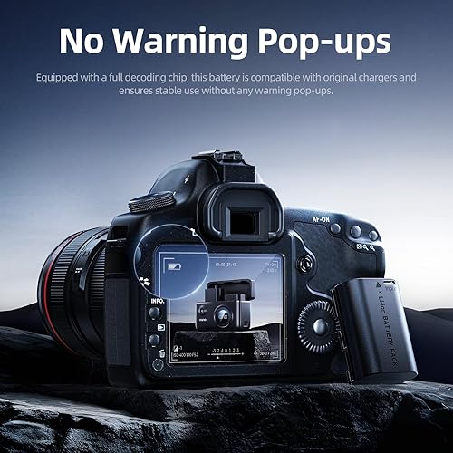 Miniatura 4 de llano Paquete de 2 baterías LP-E6NH de 2400 mAh con carga rápida USB-C para Canon R5R6R7 Mark II, 5D6D7D Mark IIIIIIV, 60D70D80D90D, totalmente