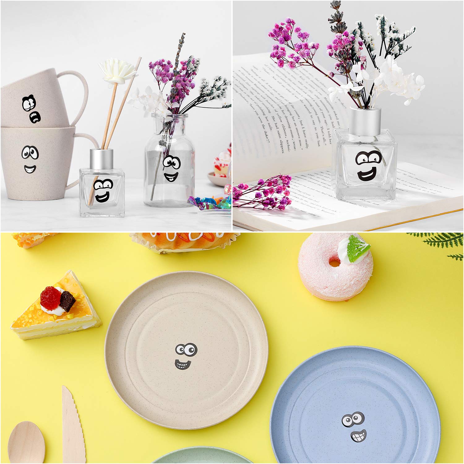 Autocollants à Motif De Dessin Animé Mignon, 4 Feuilles D'autocollants Décoratifs Pour Ordinateur Portable, Cadre Photo, Notebook, Application Facile, DIY Bricolage