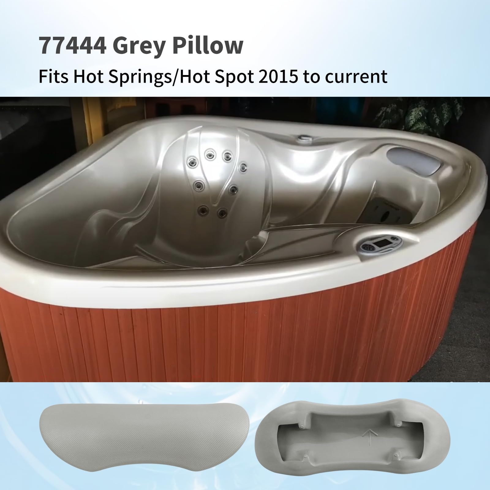 Condition photo showing New/Like New for xqk 1 pack 77444 grey pillow fits hot springs/hot spot 2015 to current
