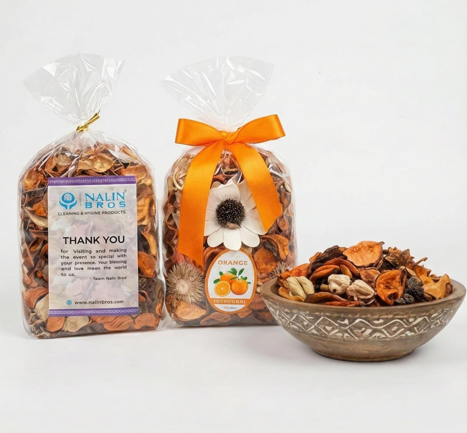 Scented Orange Potpourri Bag Standard Size – Premium Dried Flowers, Citrus Botanicals & Decorative Bowl Filler for Home Fragrance, Living Room Décor & Gifting 2