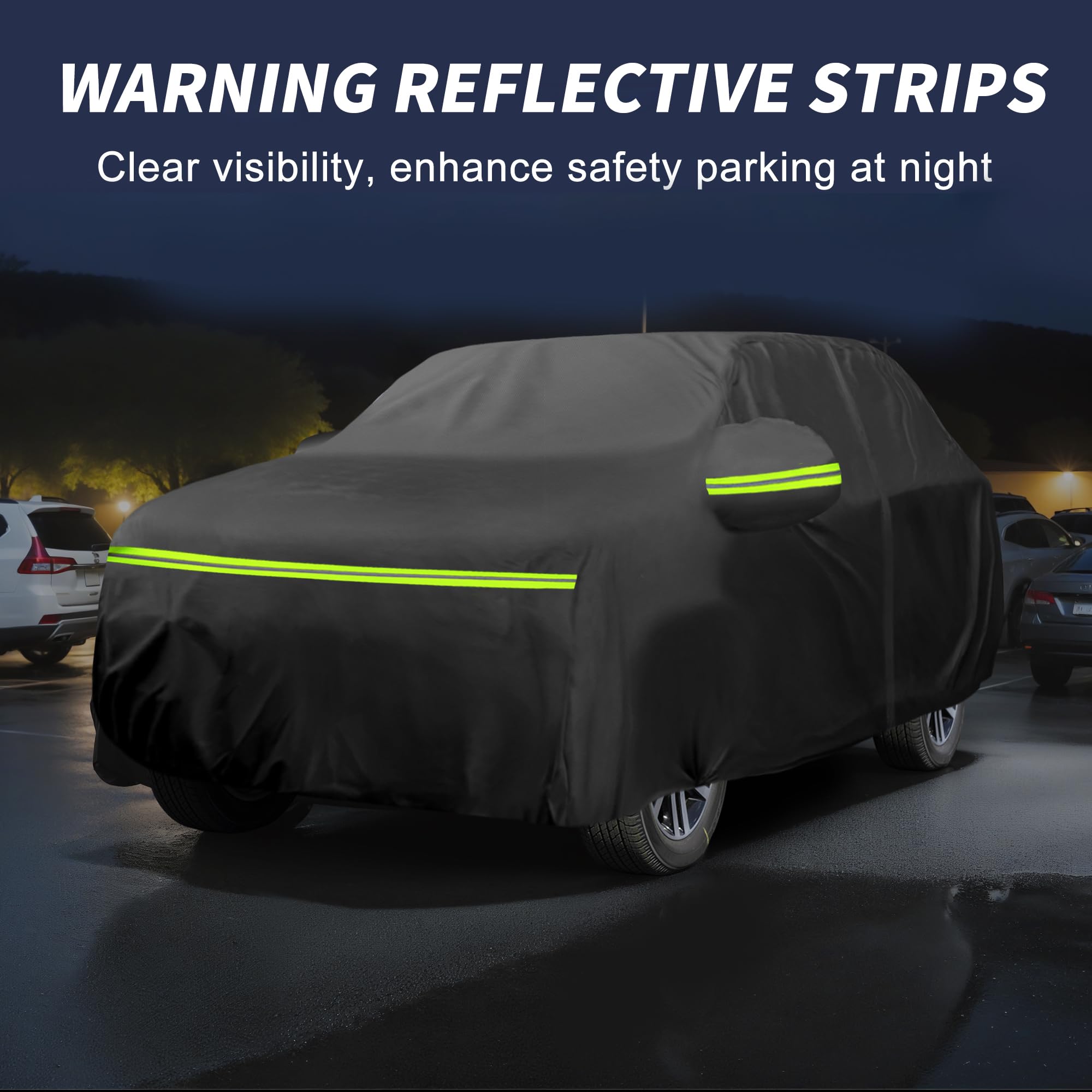 A ABSOPRO Housse Voiture pour Volkswagen Touareg 02-18 1pc Imperméable | 210D-Pu, Noir, Extérieure, Toutes Saisons, Imperméable, Protection Soleil Pluie Neige, Fermeture Éclair Porte Conducteur