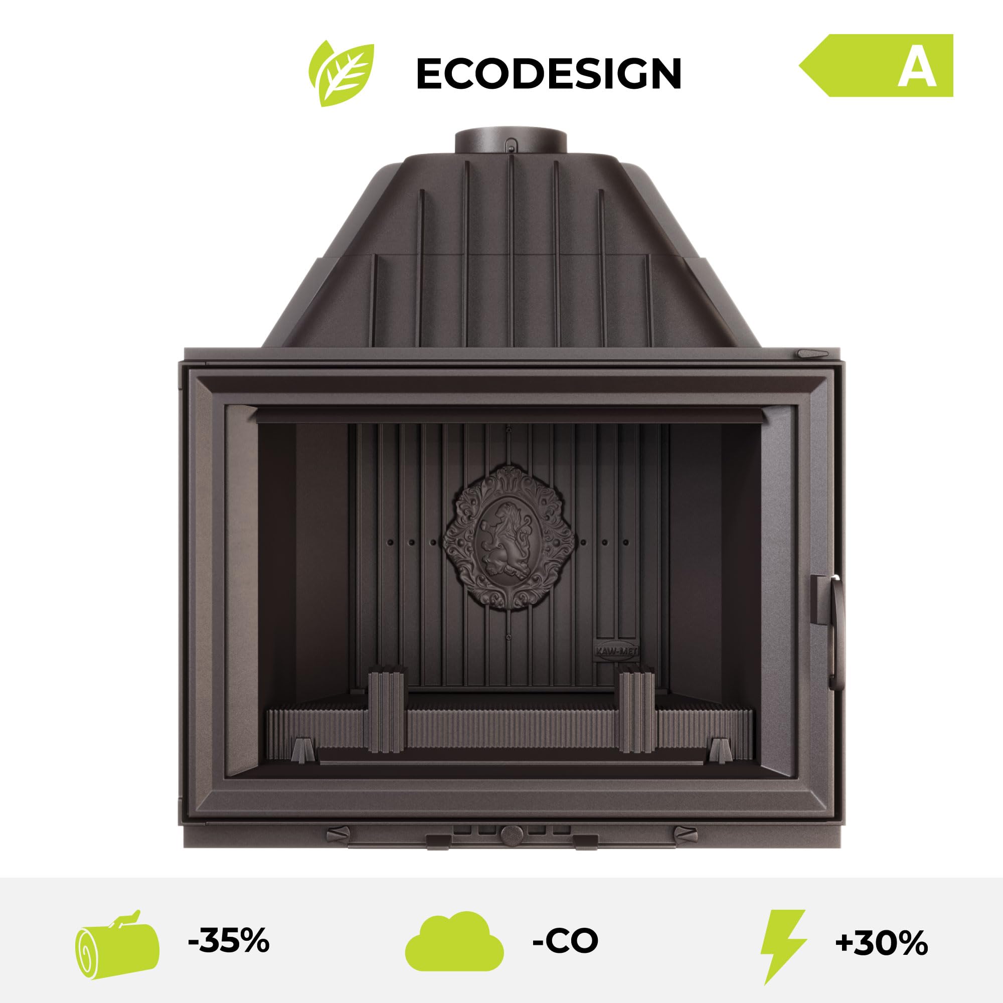 Inserto per camino a legna in ghisa - W8 (17,5 kW) ECO