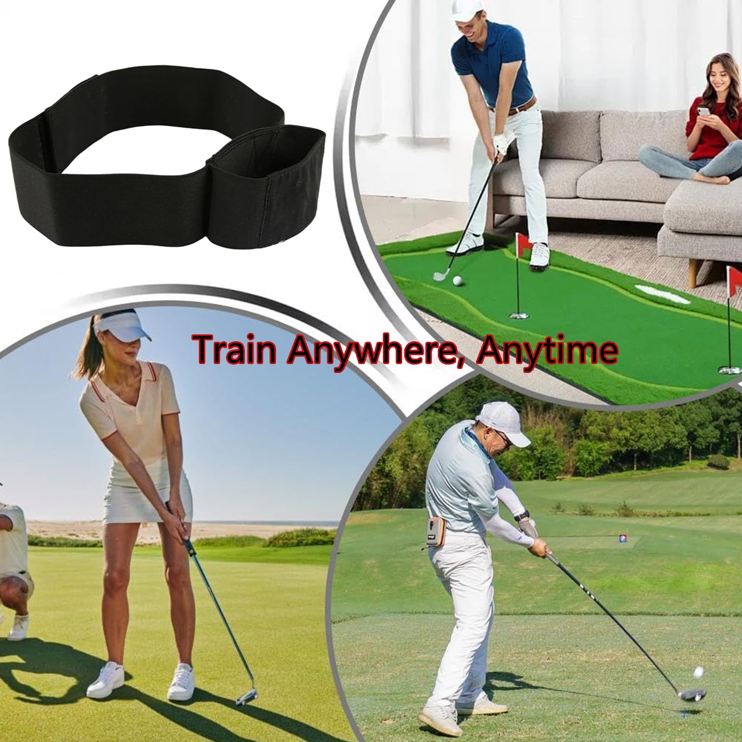 Meiso Brazalete de entrenamiento para golf ajustable corrección swing elástico nailon