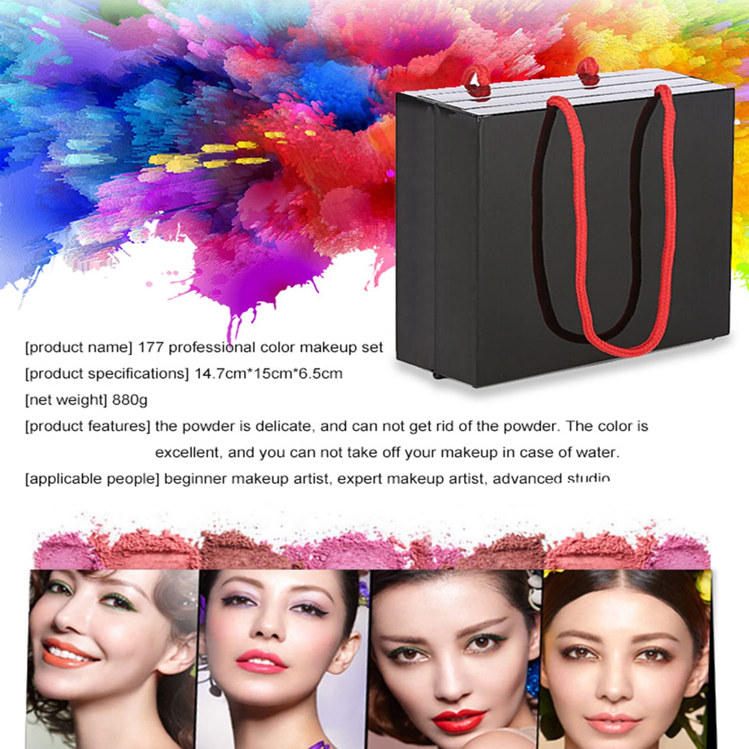 VIOLA HOUSE Kit Maquillage Femme 177 Couleurs, Coffret Maquillage avec Rouge à Lèvres, Pinceaux, Bâton Contour, Correcteur, Fard à Joues