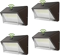 Vista 8 de TIERONE Paquete de pared LED de 50 W, fotocélula del atardecer al amanecer, accesorio de iluminación para áreas de seguridad comercial al aire