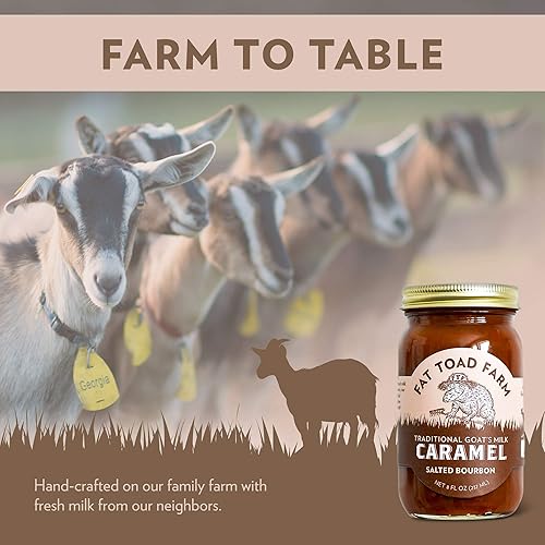 Miniatura 7 de Fat Toad Farm Salsa tradicional de caramelo de leche de cabracajeta, bourbon salado, sin gluten, 8 onzas líquidas