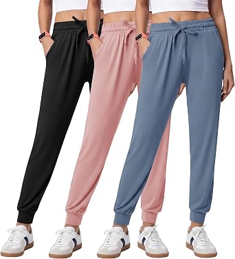 Joggers for Women - 3 Pack Womens Sweatpants Lightweight Jogging Pants