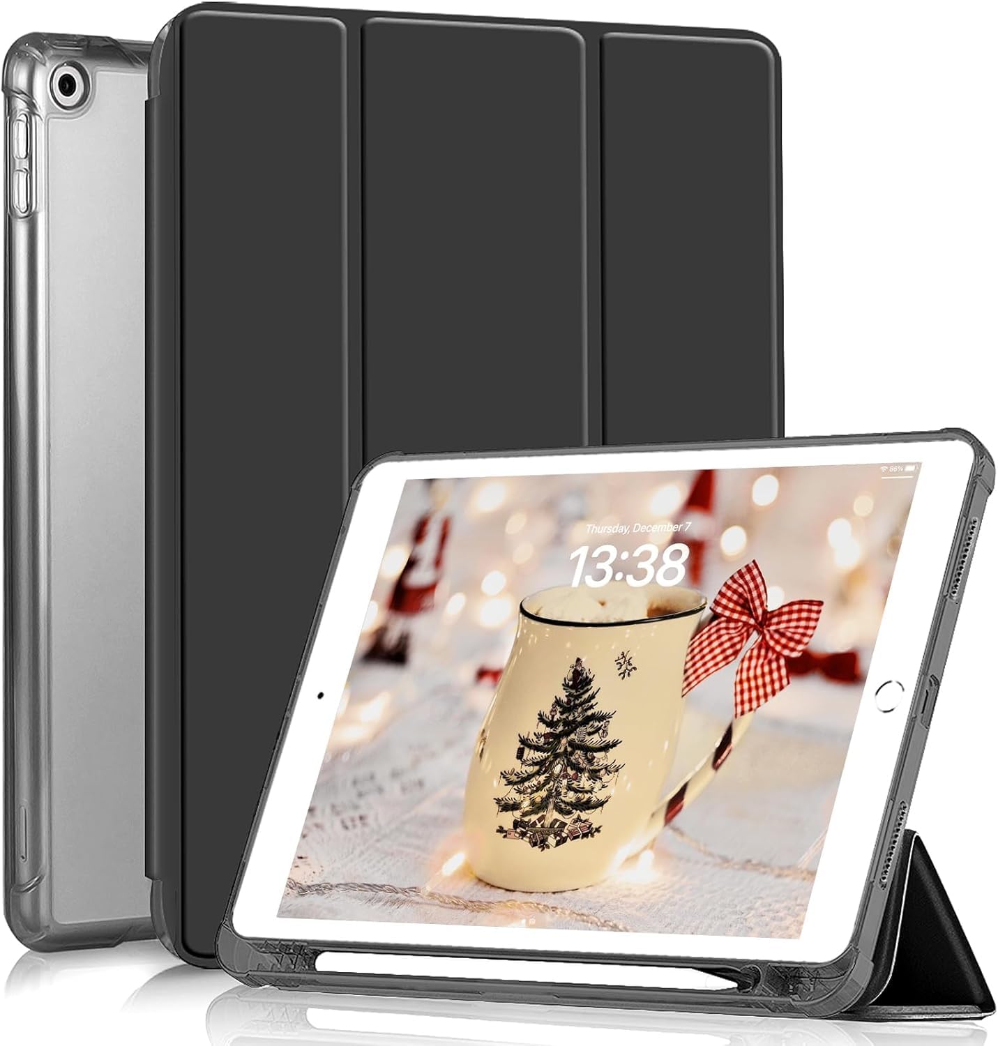 Tablet Case Cover for Apple iPad Pro 12.9 inch (3rd|4th|6th|5th Gen) [Auto Sleep/Wake Cover] [Pencil Holder] [Trifold Stand] [Frosted Back] - Pink — Amazon image 2
