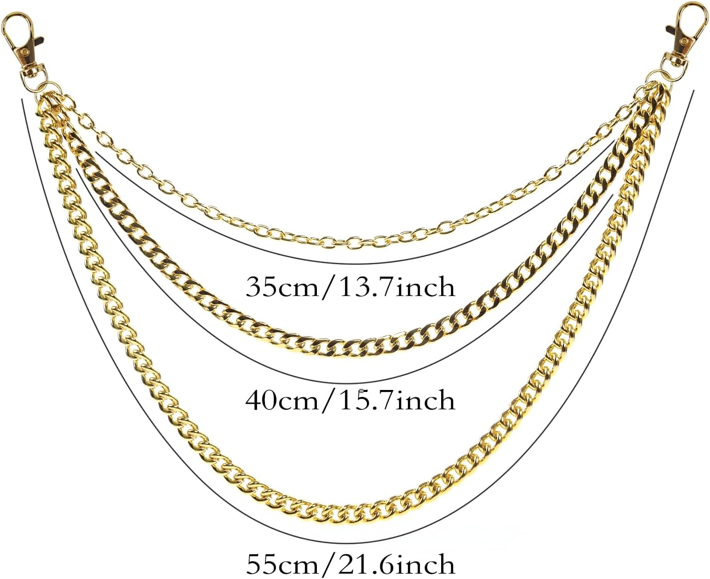 Pants Chain Wallet Chain Jeans Chain,1 Pack Belt Chain Wallet Chain Pocket Chain for Hip Hop Punk Jeans Chain Key Chain Goth Accessories for Eboy Egirl Men Women Streetwear Urban Fashion - Image 2