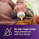Philips Avent Natural Baby Bottles with Natural Response Nipples (Medium Flow, Flow 3), 9oz, Pink, 3-pack, SCY903/13