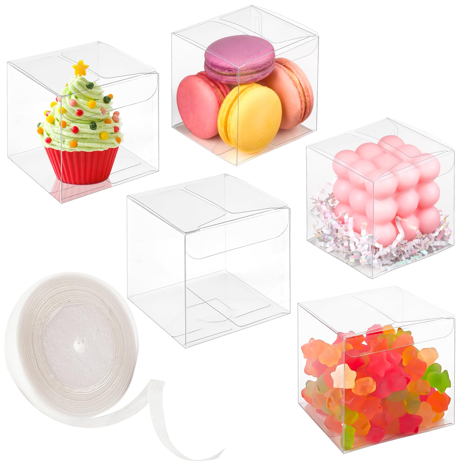 Amazon.com: Jutieuo 45 Pack 3x3x3 Inches Clear Favor Boxes with