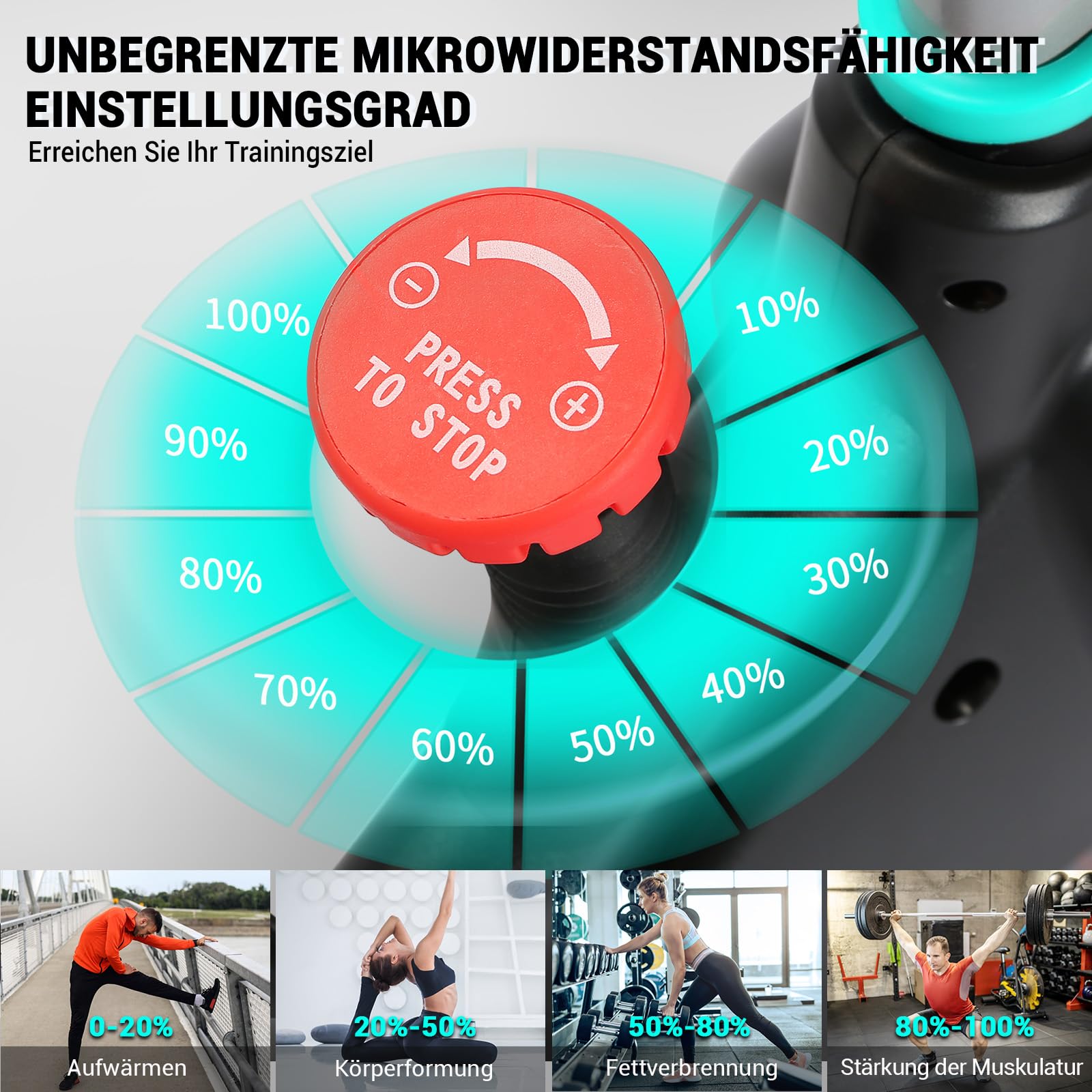 WENOKER Hometrainer, Fiets Met App, Stille Hometrainer Gebogen Handgreep Comfortabele Ergometer Lcd Display Tablethouder Tot 160 Kg 3116025437